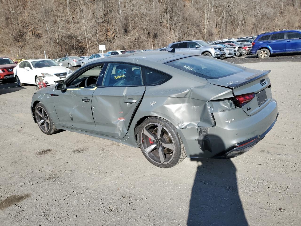 2024 Audi A5 VIN WAUFACF56RA053303 Copart auction photo, side / front end damage thumbnail 2