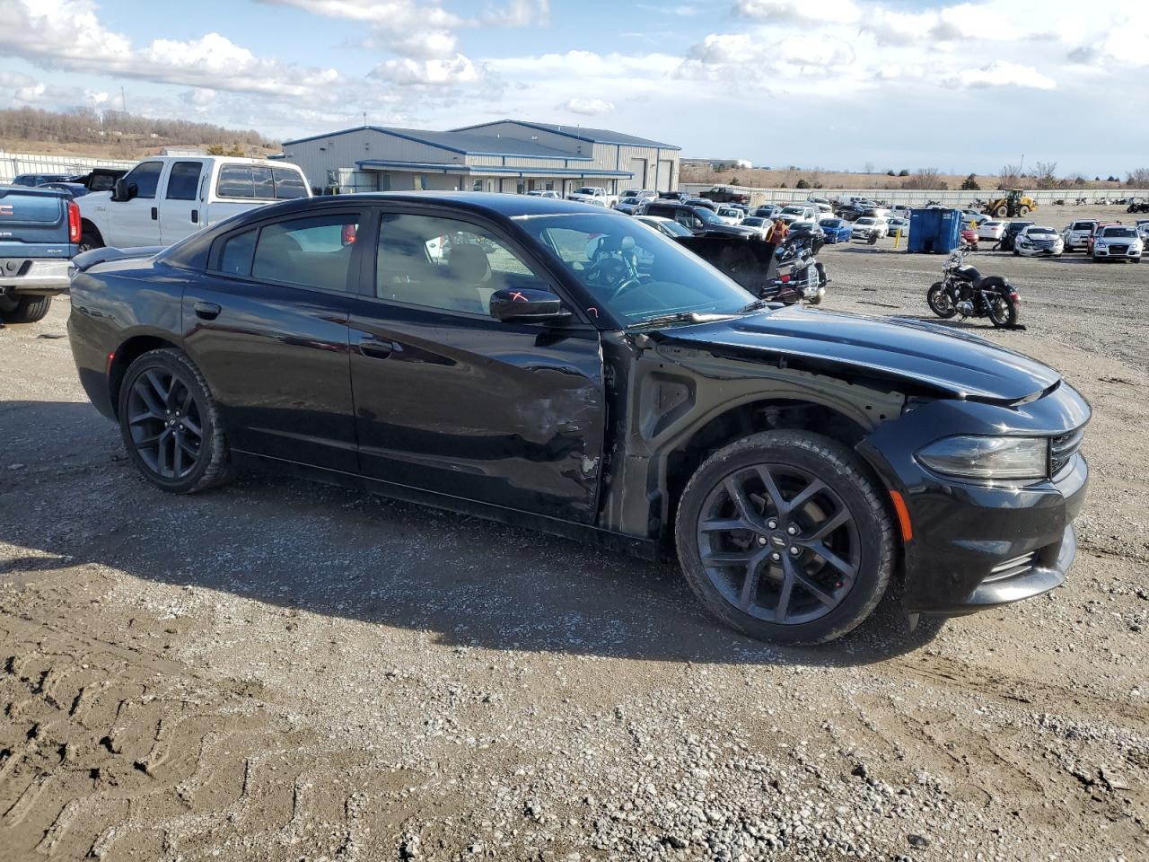 2019 Dodge Charger VIN 2C3CDXBG5KH592549 Copart auction photo, front end / side damage thumbnail 4