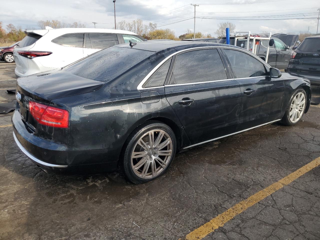2013 Audi A8 VIN WAURGAFD8DN013572 Copart auction photo, front end / side damage thumbnail 3