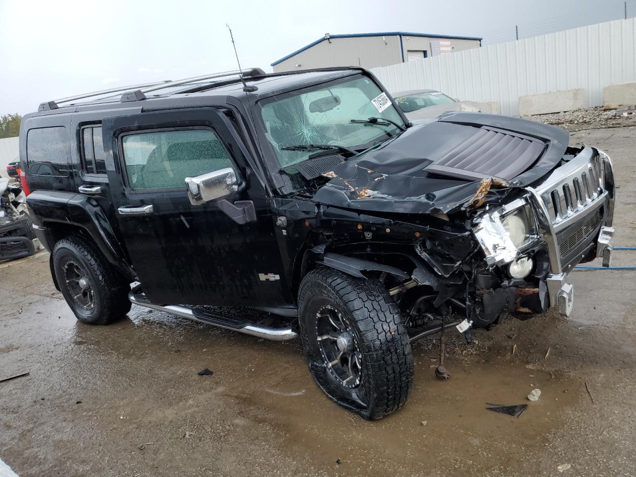 2007 Hummer H3 VIN 5GTDN13E078120322 Copart auction photo, front end / side damage thumbnail 4