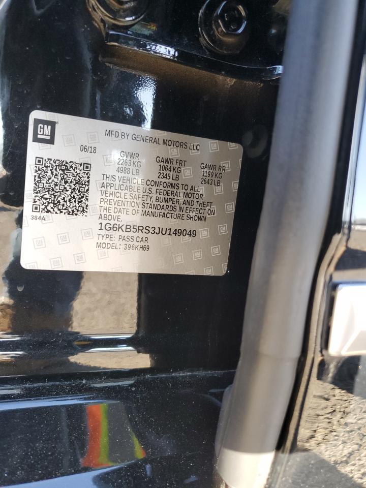 2018 Cadillac CT6 VIN 1G6KB5RS3JU149049 Copart auction photo, water/flood damage thumbnail 13
