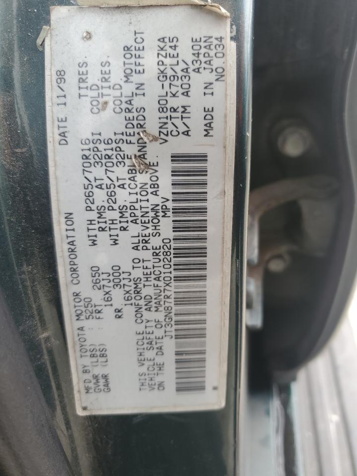 1999 Toyota 4Runner VIN JT3GN87R7X0102820 Copart auction photo, front end damage thumbnail 12