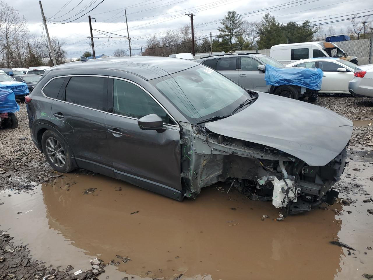 2018 Mazda CX-9 VIN JM3TCBCY9J0223972 Copart auction photo, front end / side damage thumbnail 4