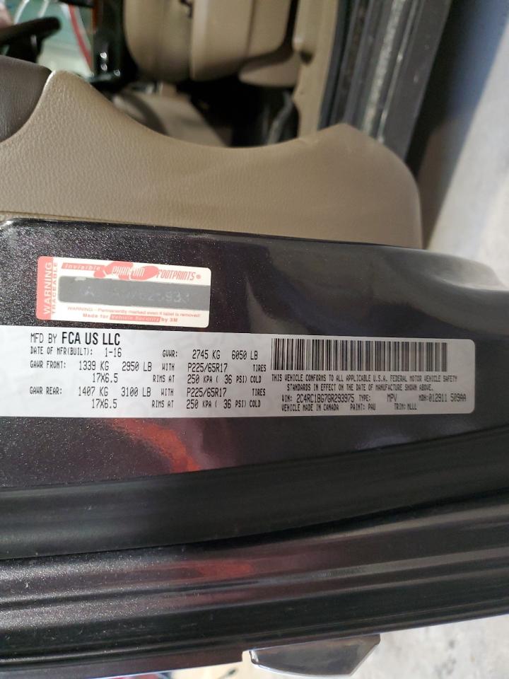 2016 Chrysler Town & Country VIN 2C4RC1BG7GR293975 Copart auction photo, all over / undercarriage damage thumbnail 16