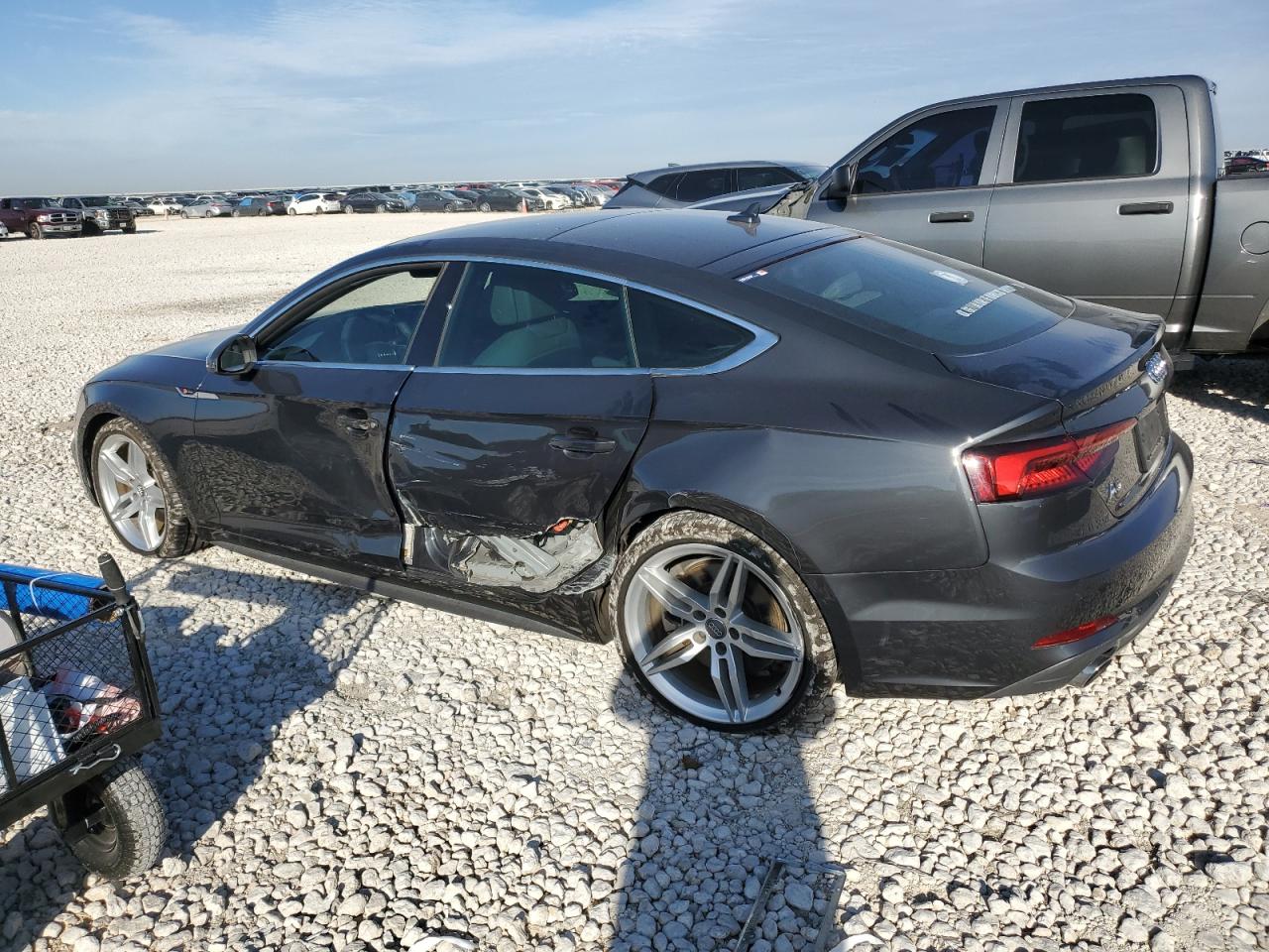 2019 Audi A5 VIN WAUENCF53KA017218 Copart auction photo, side damage thumbnail 2
