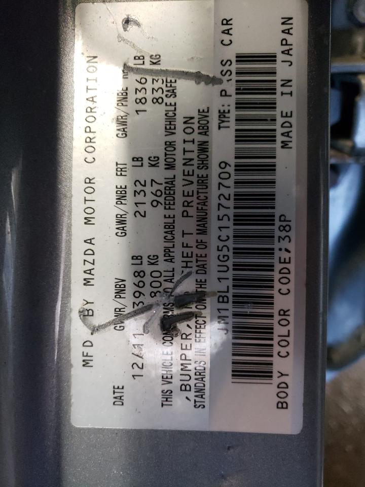 2012 Mazda 3 VIN JM1BL1UG5C1572709 Copart auction photo, front end / minor dent/scratches damage thumbnail 12
