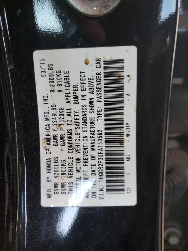 2015 Honda Accord VIN 1HGCR2F35FA150562 Copart auction photo, front end damage thumbnail 12