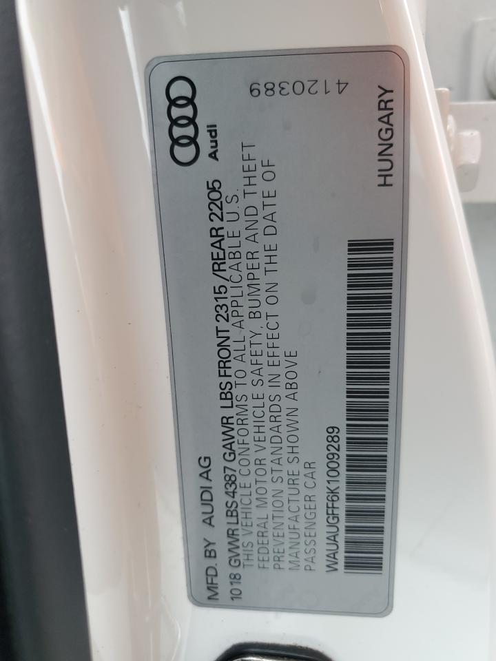 2019 Audi A3 VIN WAUAUGFF6K1009289 Copart auction photo, front end / side damage thumbnail 13