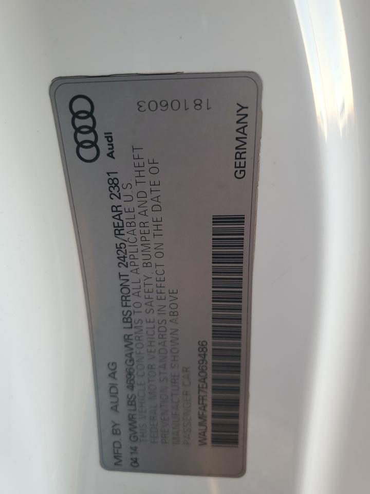 2014 Audi A5 VIN WAUMFAFR7EA069486 Copart auction photo, front end damage thumbnail 12