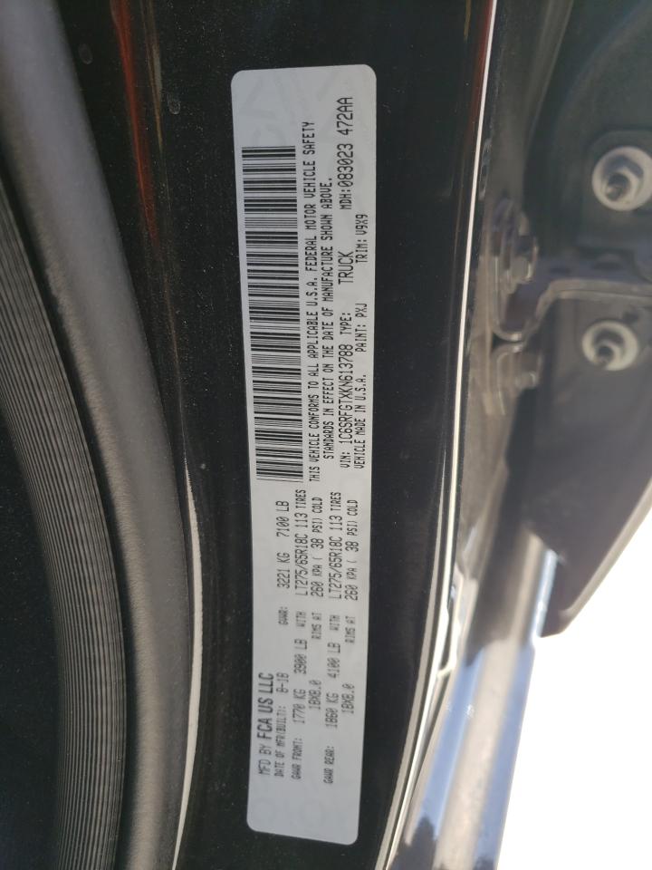 2019 RAM 1500 VIN 1C6SRFGTXKN613788 Copart auction photo, front end damage thumbnail 14