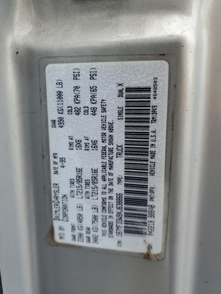 1999 Dodge RAM VIN 1B7MF33W9XJ638866 Copart auction photo, vandalism damage thumbnail 12