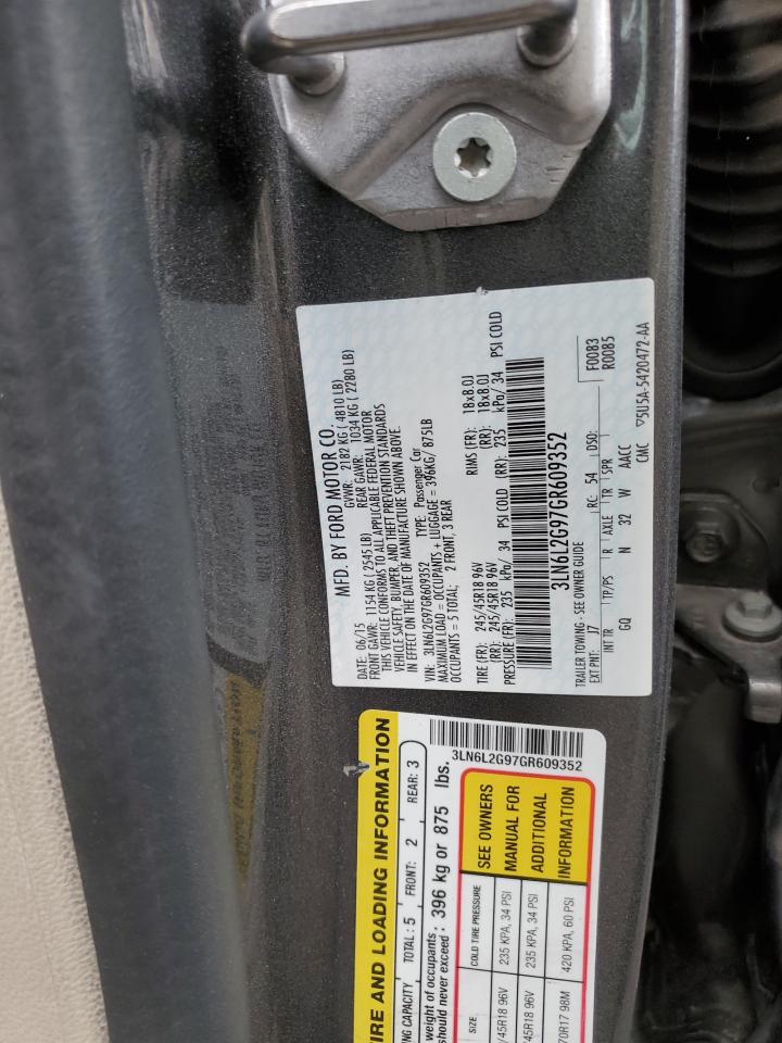 2016 Lincoln MKZ VIN 3LN6L2G97GR609352 Copart auction photo, front end damage thumbnail 14