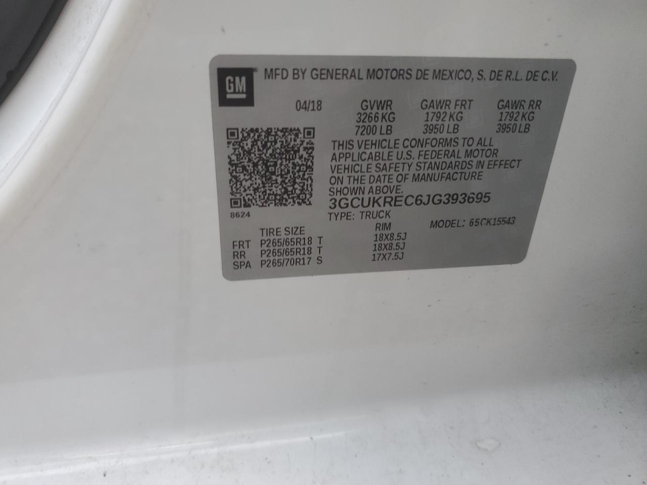 2018 Chevrolet Silverado VIN 3GCUKREC6JG393695 Copart auction photo, undercarriage / front end damage thumbnail 12