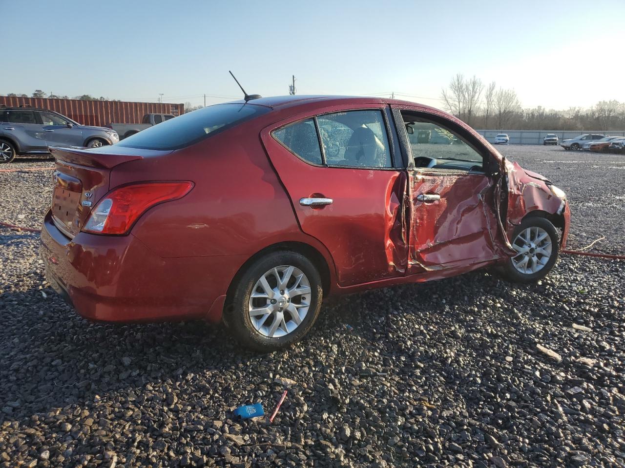 2017 Nissan Versa VIN 3N1CN7AP2HL887203 Copart auction photo, side / front end damage thumbnail 3
