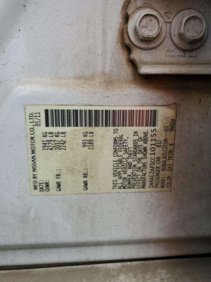 2012 Nissan Altima VIN 1N4AL2AP1CC101155 Copart auction photo, rear end damage thumbnail 14