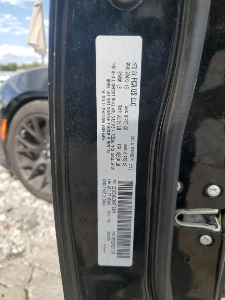 2019 Dodge Charger VIN 2C3CDXGJ3KH716340 Copart auction photo, undercarriage / side damage thumbnail 14