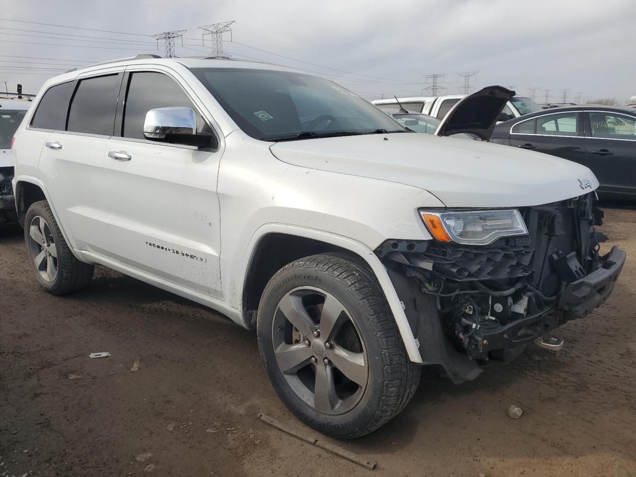 2014 Jeep Grand Cherokee VIN 1C4RJFCT0EC417458 Copart auction photo, front end / top/roof damage thumbnail 4