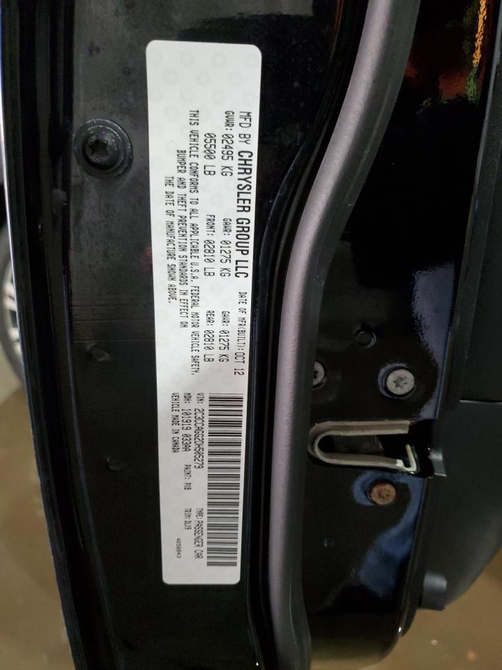 2013 Chrysler 300 VIN 2C3CCAGG2DH505279 Copart auction photo, rear end damage thumbnail 12
