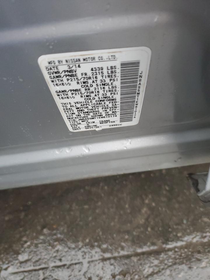 2014 Nissan Rogue VIN JN8AS5MT1EW610174 Copart auction photo, front end damage thumbnail 13