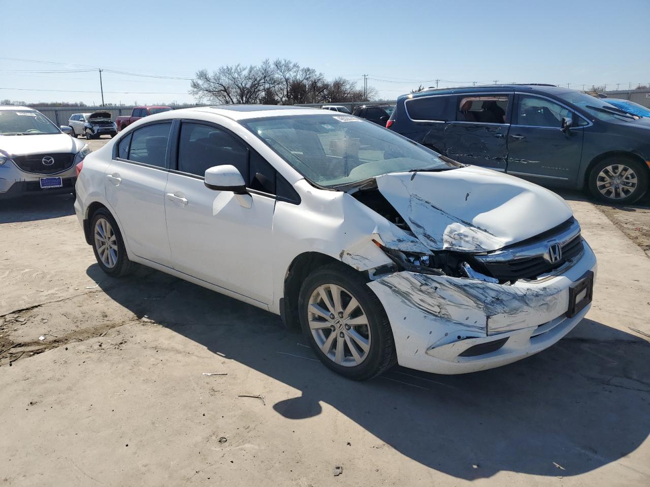 2012 Honda Civic VIN 19XFB2F87CE106440 Copart auction photo, front end damage thumbnail 4