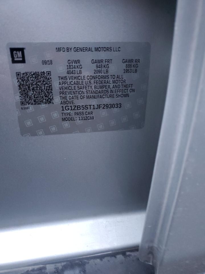 2018 Chevrolet Malibu VIN 1G1ZB5ST1JF293033 Copart auction photo, rear end damage thumbnail 14