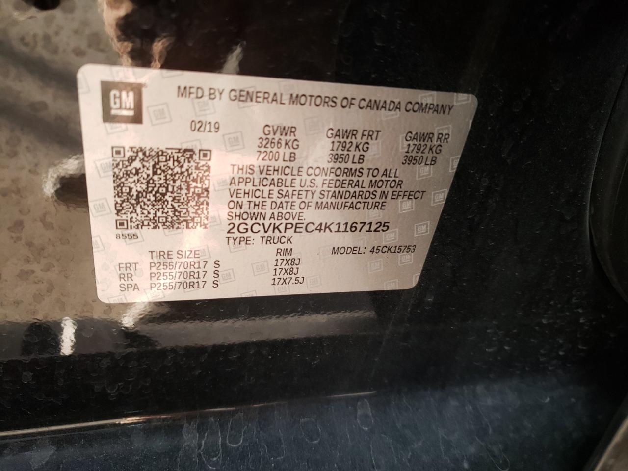 2019 Chevrolet Silverado VIN 2GCVKPEC4K1167125 Copart auction photo, front end / side damage thumbnail 12
