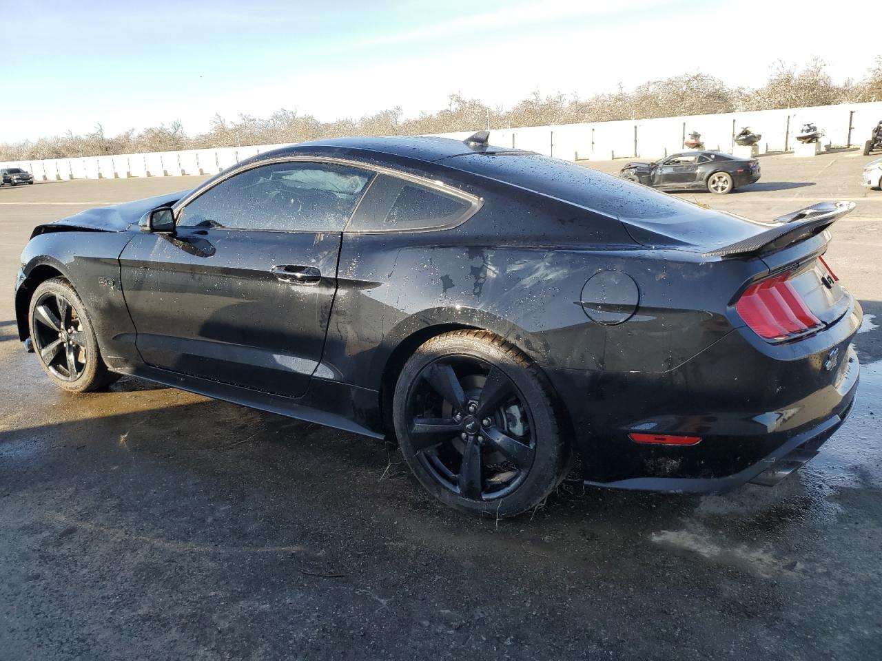 2022 Ford Mustang VIN 1FA6P8CF7N5123895 Copart auction photo, side / front end damage thumbnail 2