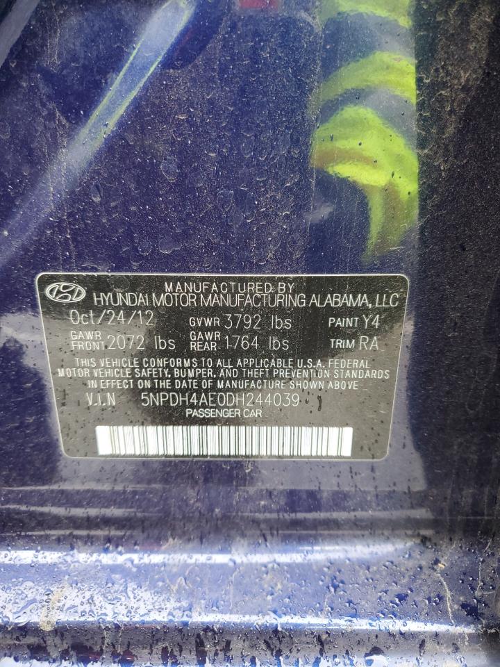 2013 Hyundai Elantra VIN 5NPDH4AE0DH244039 Copart auction photo, front end damage thumbnail 13