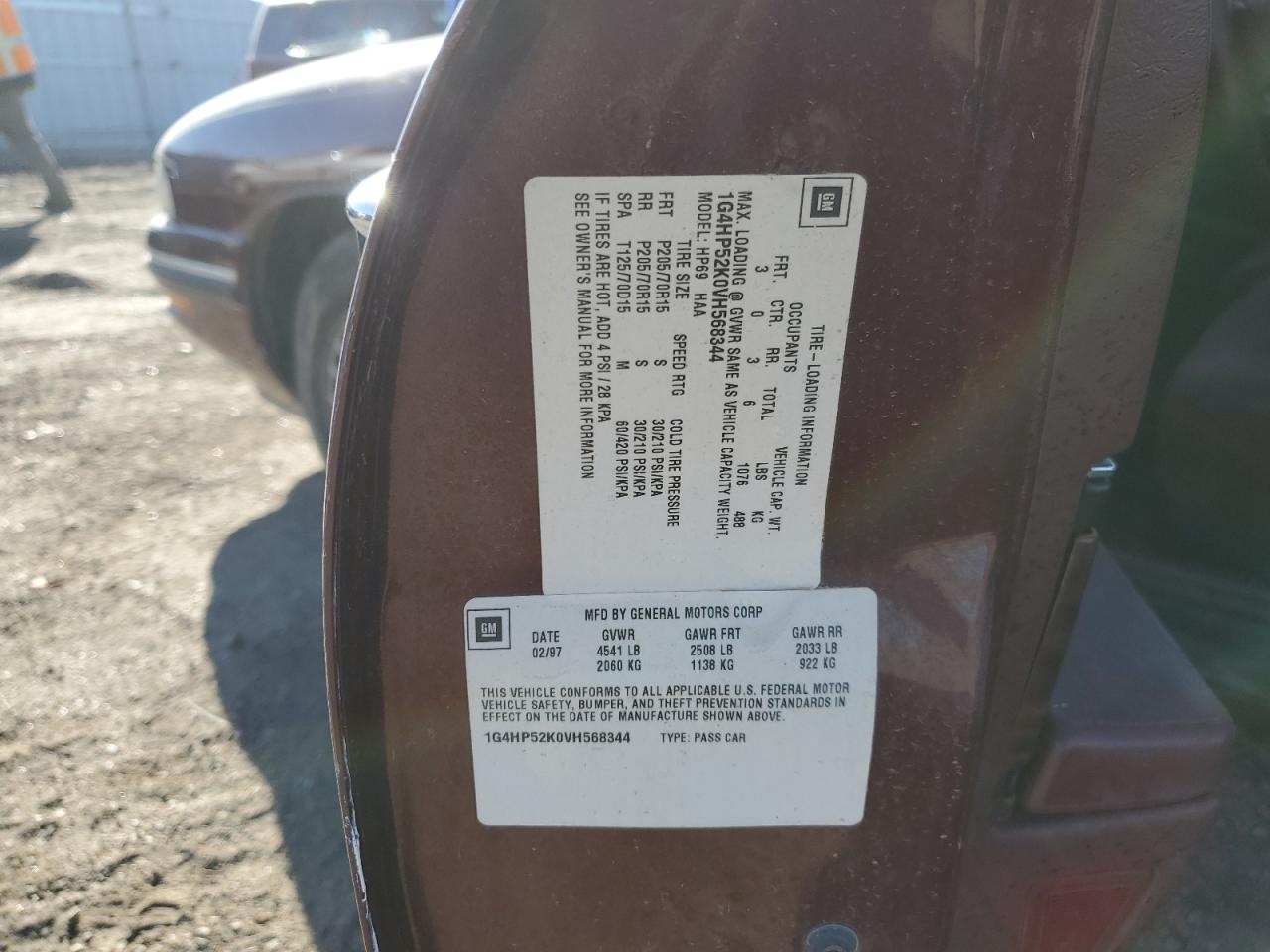 1997 Buick LeSabre VIN 1G4HP52K0VH568344 Copart auction photo, rear end damage thumbnail 12