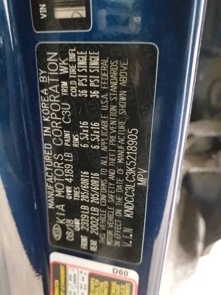 2019 KIA Niro VIN KNDCC3LC3K5218905 Copart auction photo, rear end / front end damage thumbnail 14