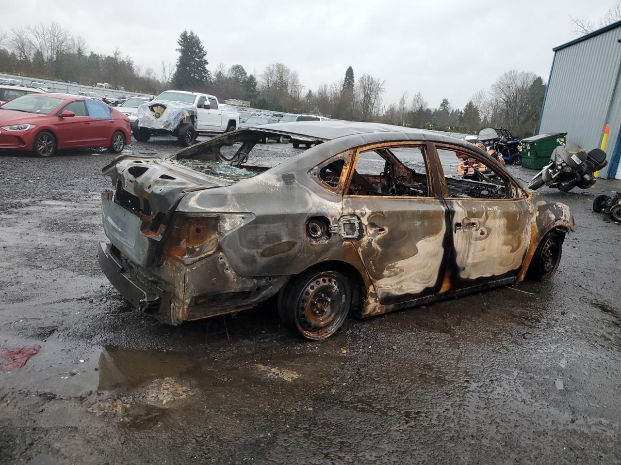 2019 Nissan Sentra VIN 3N1AB7AP4KY311042 Copart auction photo, burn damage thumbnail 3
