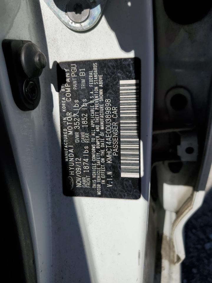 2013 Hyundai Accent VIN KMHCT4AE0DU389898 Copart auction photo, rear end damage thumbnail 13