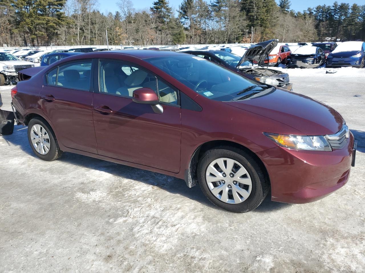 2012 Honda Civic VIN 2HGFB2F5XCH609133 Copart auction photo, rear end damage thumbnail 4