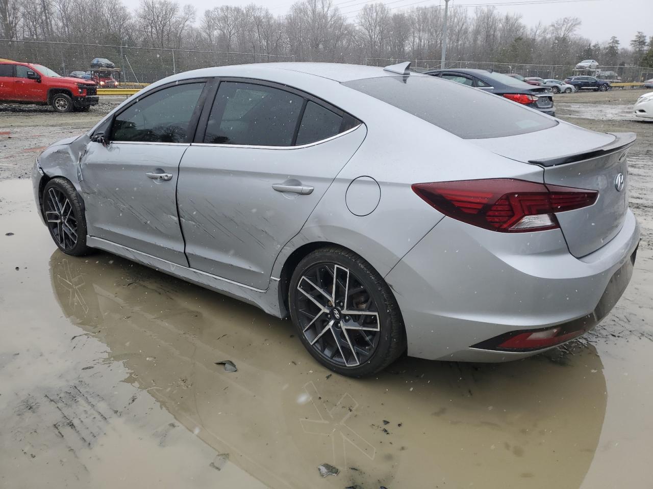 2020 Hyundai Elantra VIN KMHD04LB0LU958330 Copart auction photo, front end / side damage thumbnail 2
