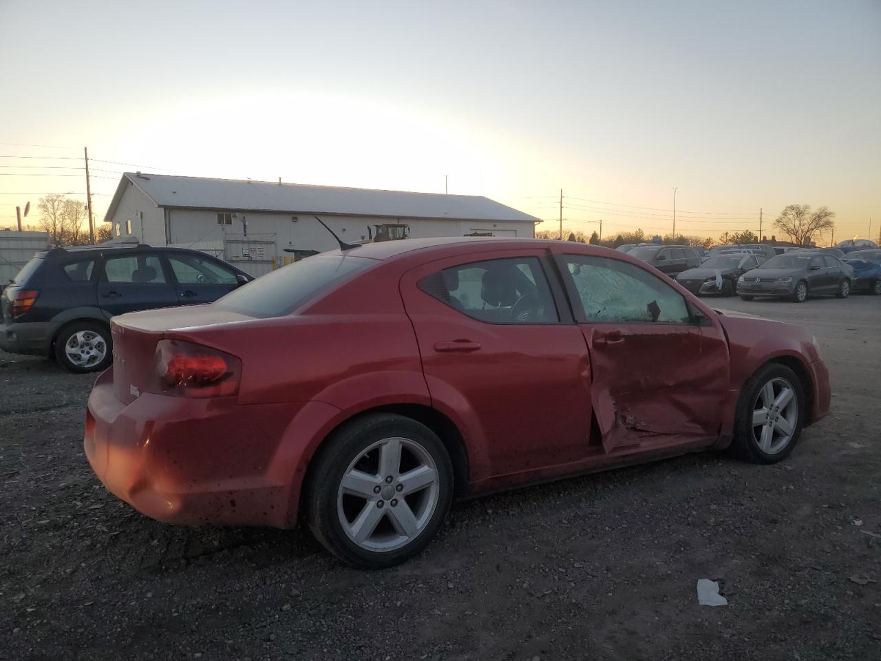 2013 Dodge Avenger VIN 1C3CDZAB2DN648720 Copart auction photo, side / front end damage thumbnail 3
