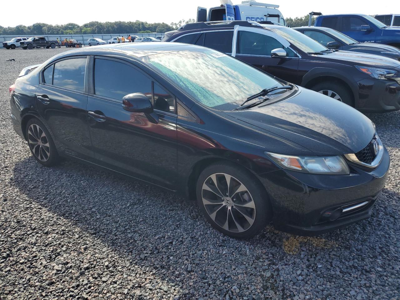 2013 Honda Civic VIN 2HGFB6E54DH710291 Copart auction photo, water/flood damage thumbnail 4