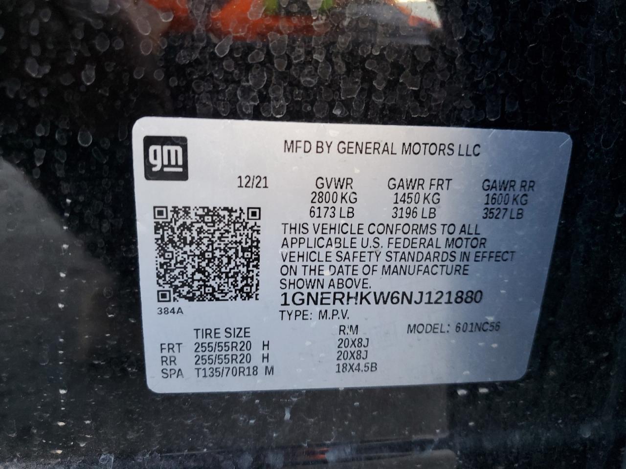 2022 Chevrolet Traverse VIN 1GNERHKW6NJ121880 Copart auction photo, front end / minor dent/scratches damage thumbnail 13
