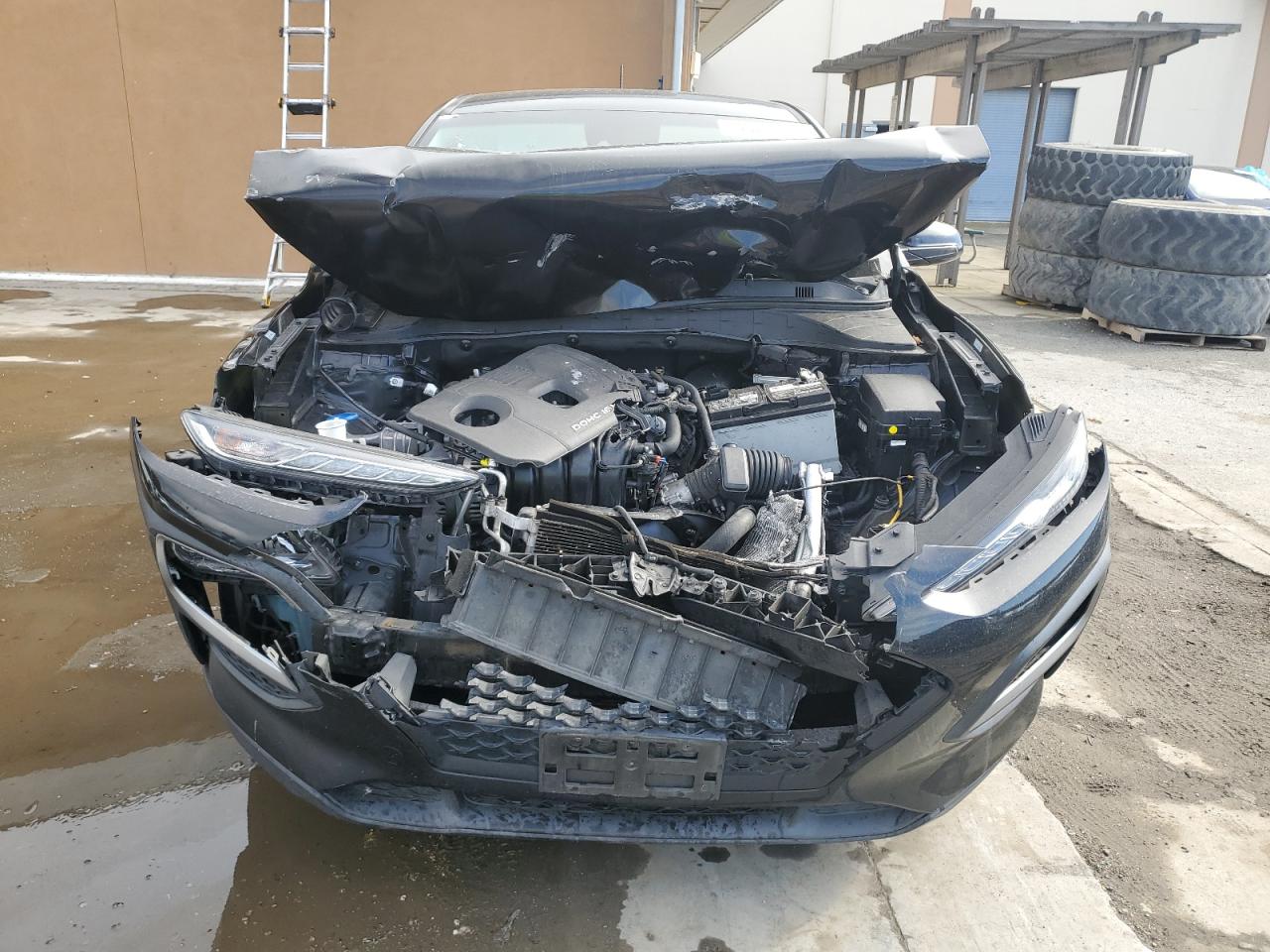 2019 Hyundai Kona VIN KM8K12AA7KU313949 Copart auction photo, front end / undercarriage damage thumbnail 5