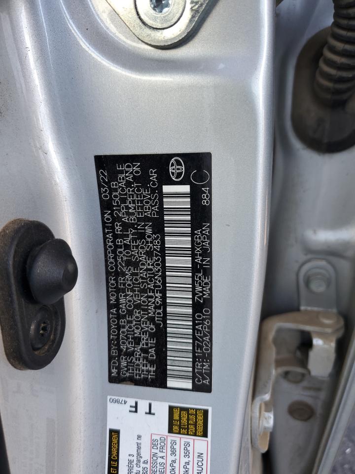 2022 Toyota Prius VIN JTDL9MFU6N3037483 Copart auction photo, front end damage thumbnail 14