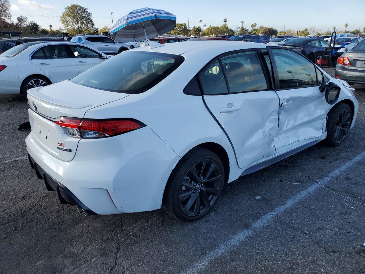 2024 Toyota Corolla VIN JTDBCMFE3R3066967 Copart auction photo, side / front end damage thumbnail 3