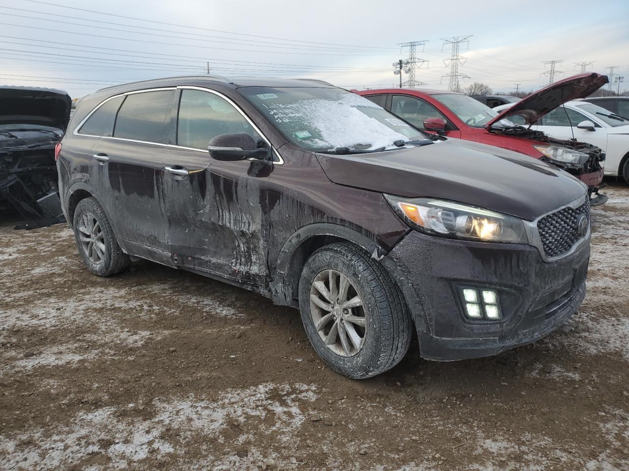 2016 KIA Sorento VIN 5XYPG4A33GG026414 Copart auction photo, side / front end damage thumbnail 4