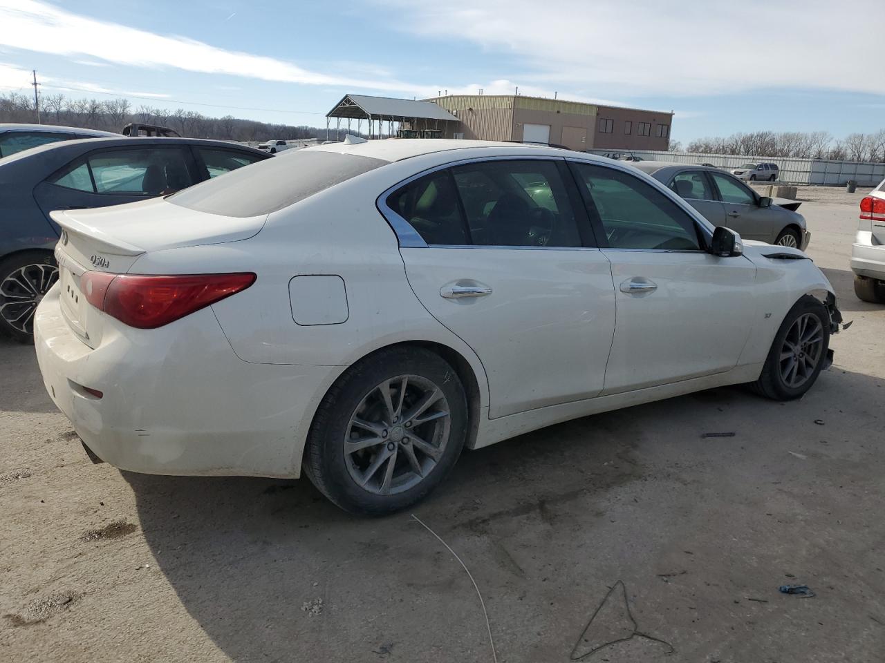 2015 Infiniti Q50 VIN JN1BV7AR1FM420094 Copart auction photo, front end damage thumbnail 3