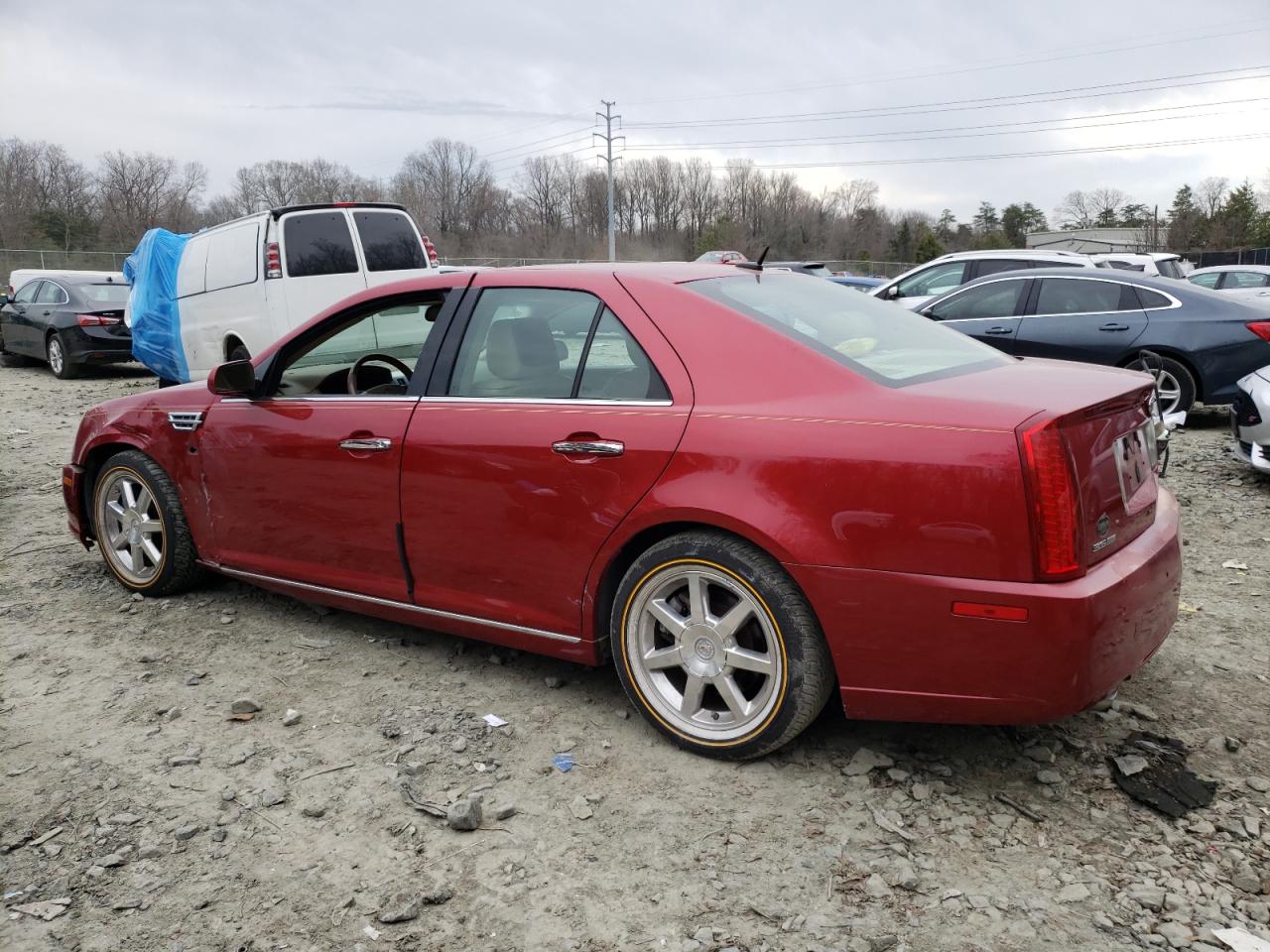 2008 Cadillac STS VIN 1G6DD67V280205084 Copart auction photo, front end / side damage thumbnail 2