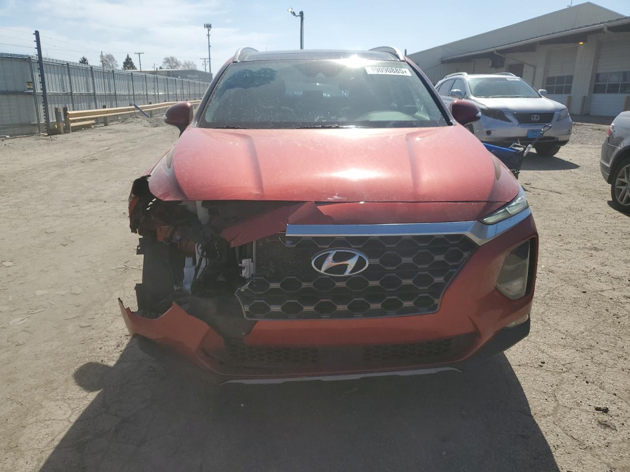 2020 Hyundai Santa Fe VIN 5NMS3CAD2LH181738 Copart auction photo, front end damage thumbnail 5