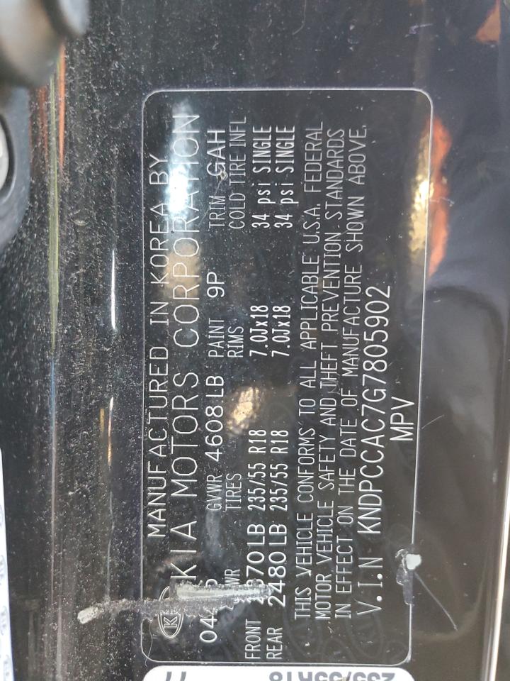 2016 KIA Sportage VIN KNDPCCAC7G7805902 Copart auction photo, front end damage thumbnail 13