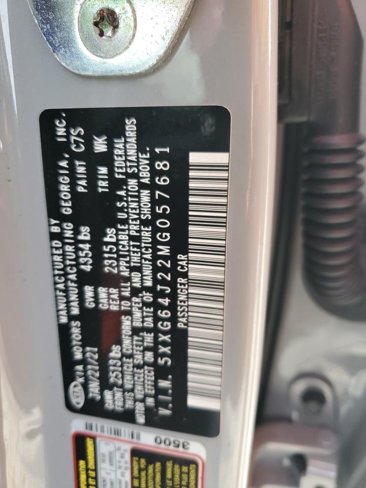 2021 KIA K5 VIN 5XXG64J22MG057681 Copart auction photo, front end / side damage thumbnail 14