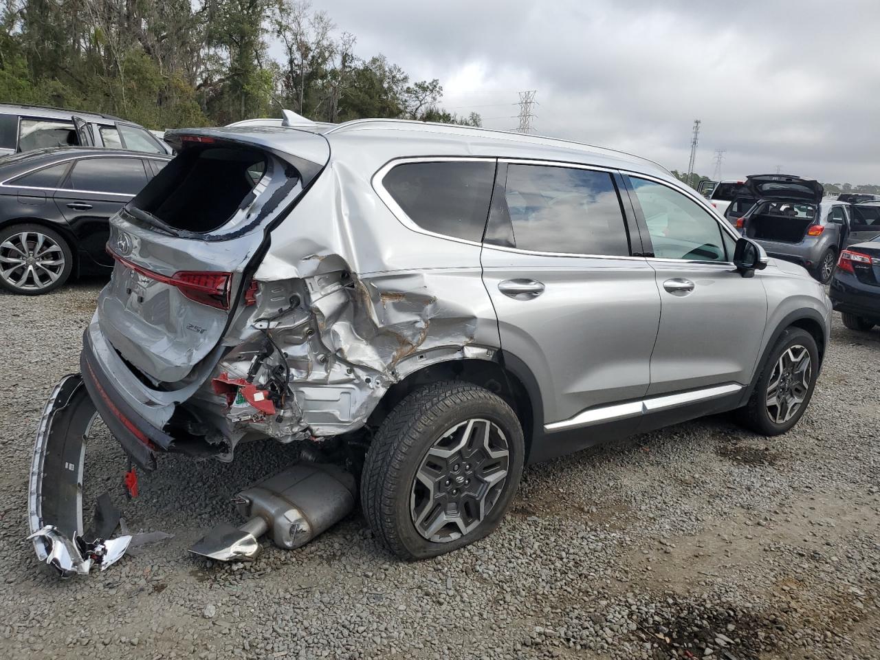 2021 Hyundai Santa Fe VIN 5NMS44AL5MH334933 Copart auction photo, undercarriage / rear end damage thumbnail 3