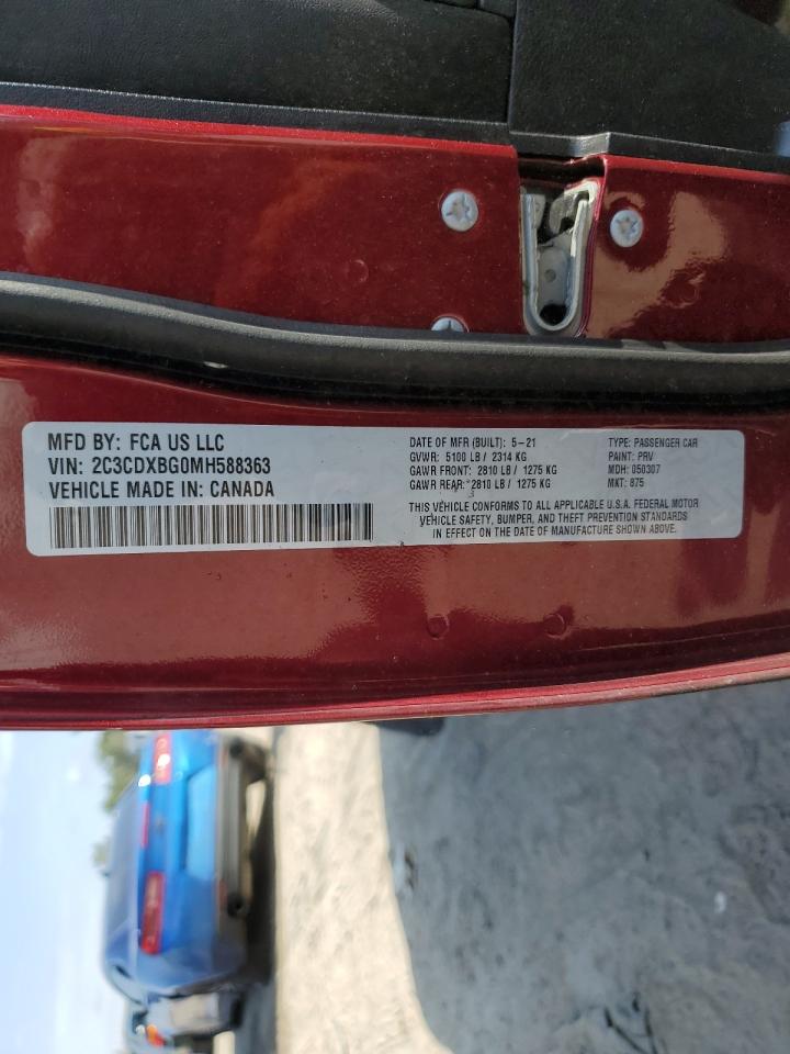 2021 Dodge Charger VIN 2C3CDXBG0MH588363 Copart auction photo, front end damage thumbnail 15