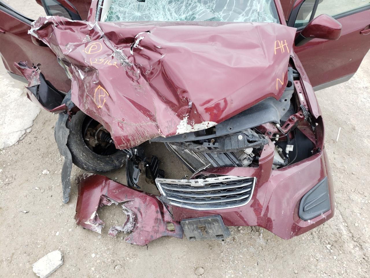 2016 Chevrolet Trax VIN 3GNCJKSB1GL125162 Copart auction photo, all over damage thumbnail 7