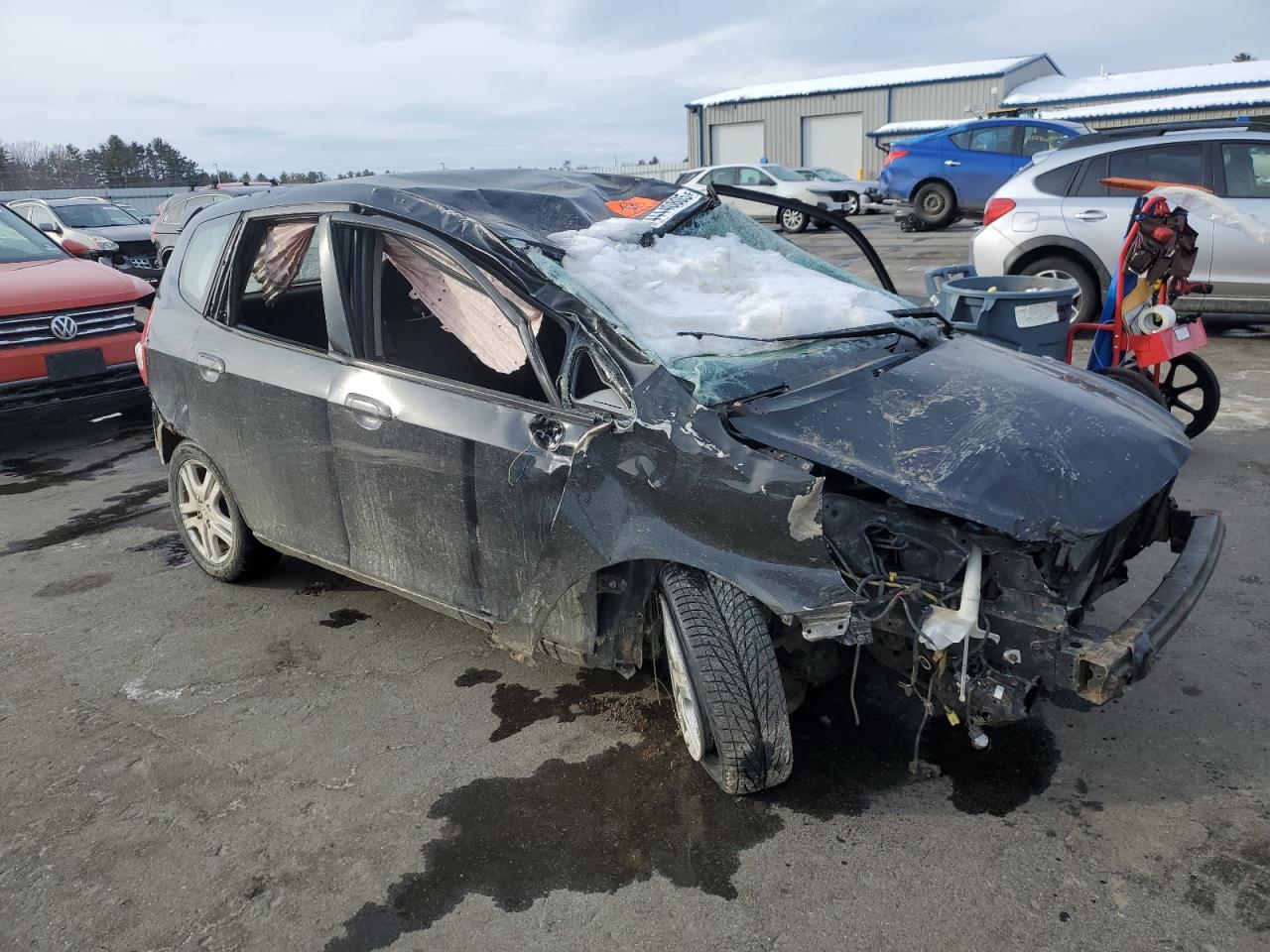 2008 Honda Fit VIN JHMGD37638S028288 Copart auction photo, all over damage thumbnail 4